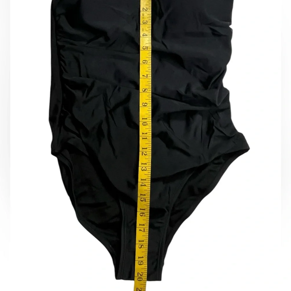 Nicole Miller Black One Piece Swimsuit NWT Sz M Adjustable Thin Straps Classic